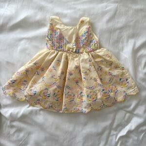 Vintage embroidered pastel dress fancy dress up 12 18 months girls formal